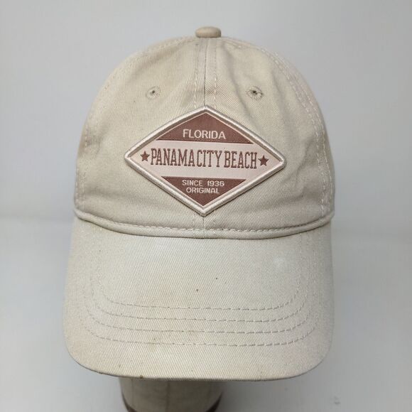 Unbranded Men's Panama City Beach FL Strapback Hat Tan OSFA Embroidered Logo - Picture 4 of 13